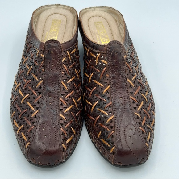Pikolinos Brown & Carmel‎ Woven Leather Uppers, Mules, 7 New Without Box - Picture 2 of 13
